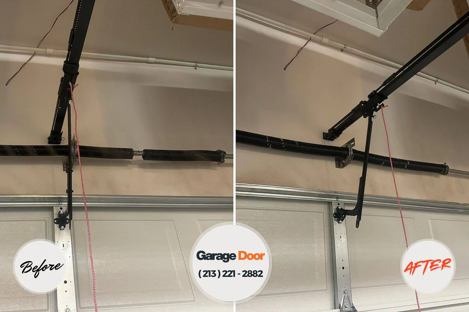 Before and after: garage door repair Randolph County